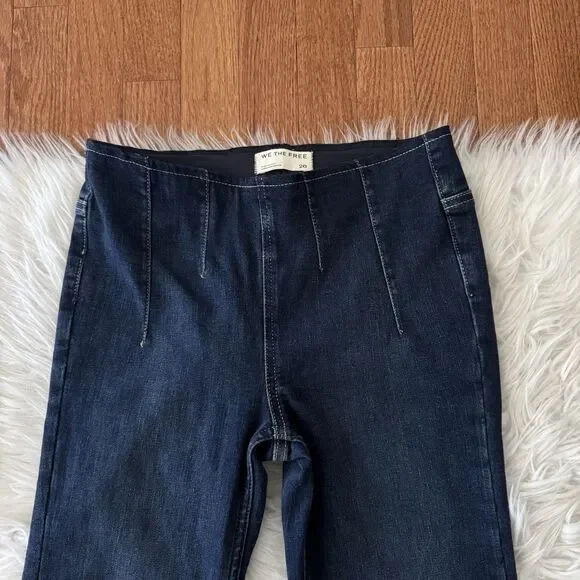 Free People We The Free Jayde Flare Jeans Dark Wash Womens Size 26 Boho Festival - Picture 7 of 15